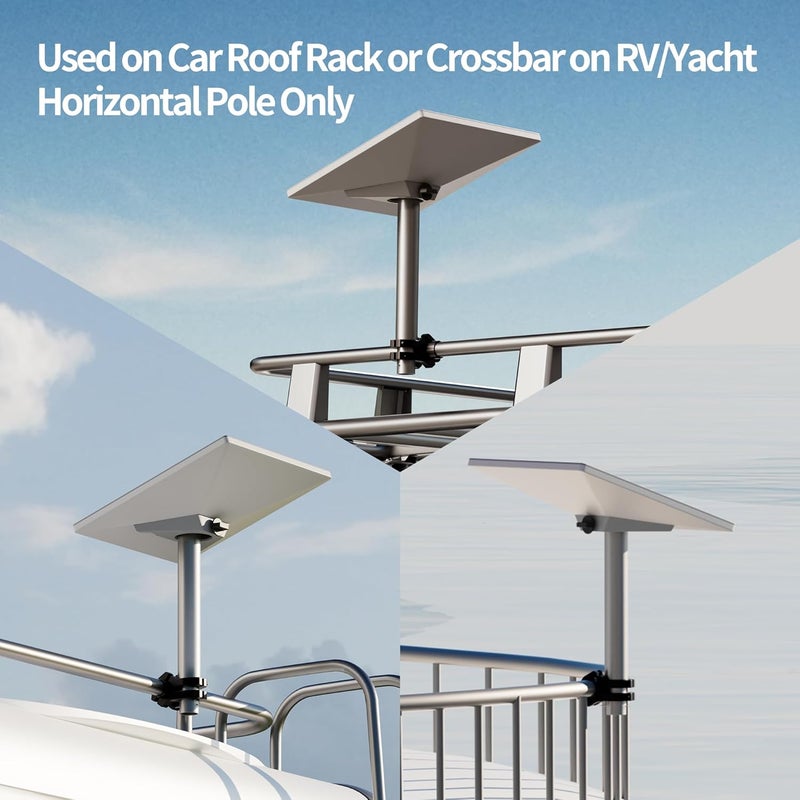 EAZUSE Starlink Mini Mount, RV Roof Rack Mount Kit for Starlink Mini Compatible with New Version Pipe Adapter for Horizontal Pole Mounting on Car, RV Ladder, Yacht Rack - Image 5
